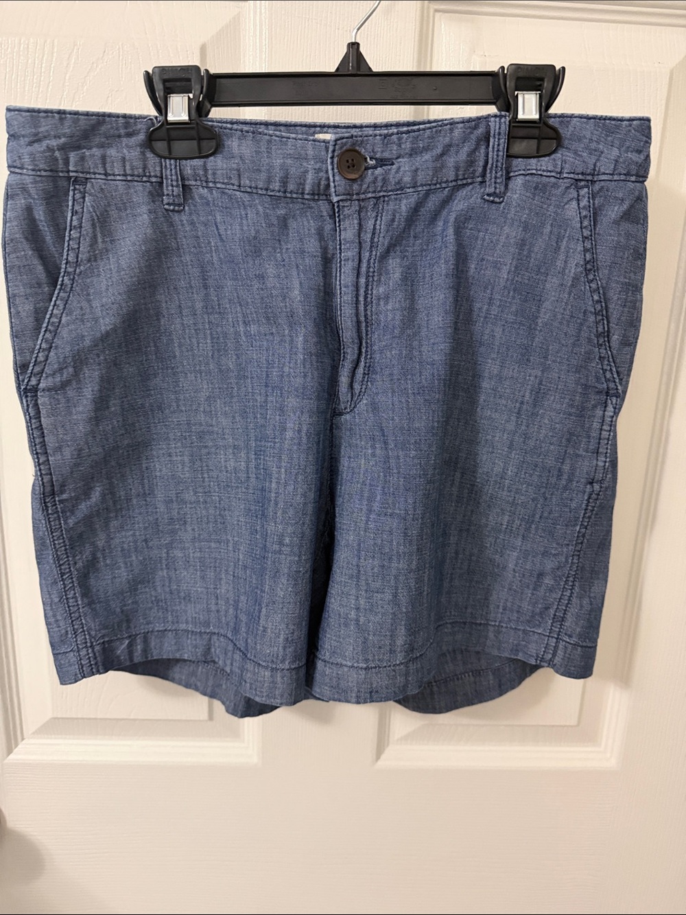 a new day Blue Chambray Flat Front Women's Shorts